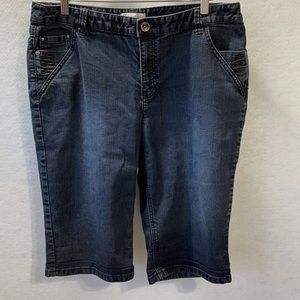 Christopher & Banks Dark Wash Denim Jean Capris